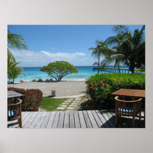 Poster Vista tropical no atol South Pacific de Fakarava