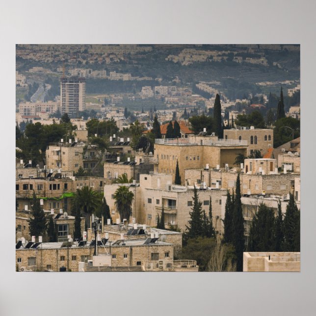 Poster Vista urbana elevada da torre YMCA de Jerusalém (Frente)