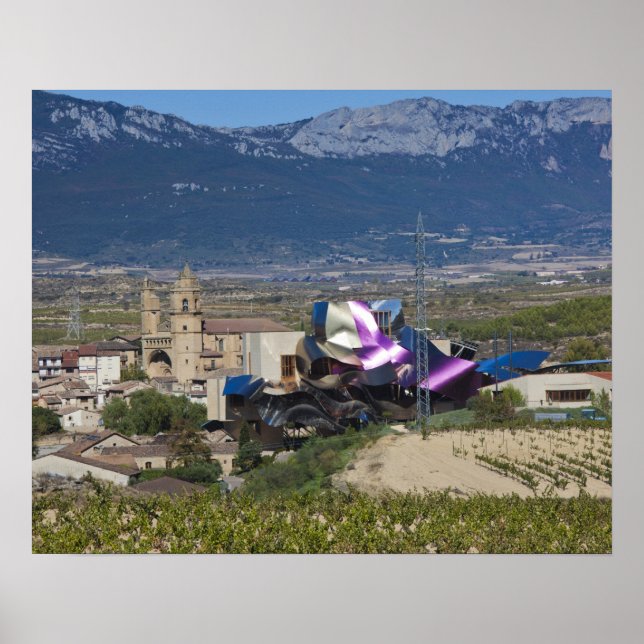 Poster Vista urbana elevada e Hotel Marques de Riscal (Frente)