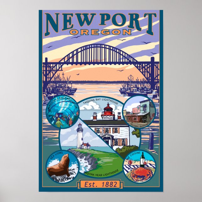 Poster Vistas da Cidade - Newport, Oregon (Frente)