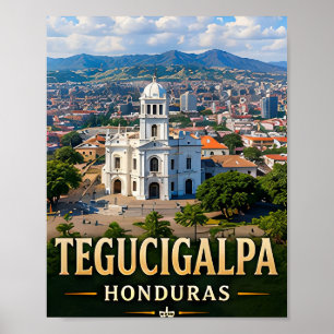 Poster Vistas da Montanha de Tegucigalpa e Espírito Hondu