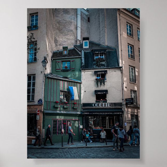 Poster Vistas de Cafés na Rua em Paris (Frente)