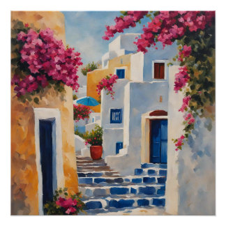 Pôster Vistas Icônicas da Oia