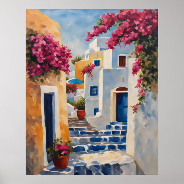 Poster Vistas Icônicas de Oia (Frente)