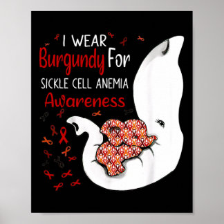 Poster Visto Burgundy Para A Consciência Da Anemia Célula