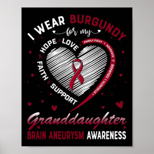 Poster Visto Burgundy Para A Minha neta Aneurismo Cerebra