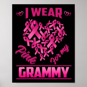 Poster Visto De Consciência Do Cancer Da Mama Rosa Para O