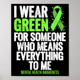 Poster Visto Fita Verde Luta Contra A Saúde Mental Estigm