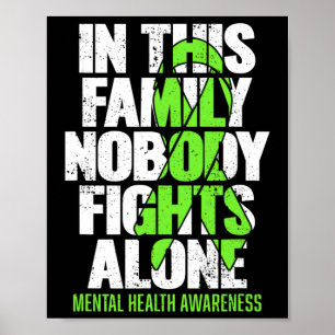 Poster Visto Fita Verde Luta Contra A Saúde Mental Estigm