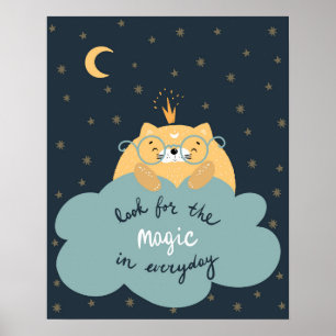 Poster Visual moderno scandi fofo para o berçário mágico