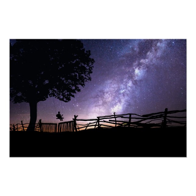 Pôster Visualizando o Universo a partir de um Swing (Frente)