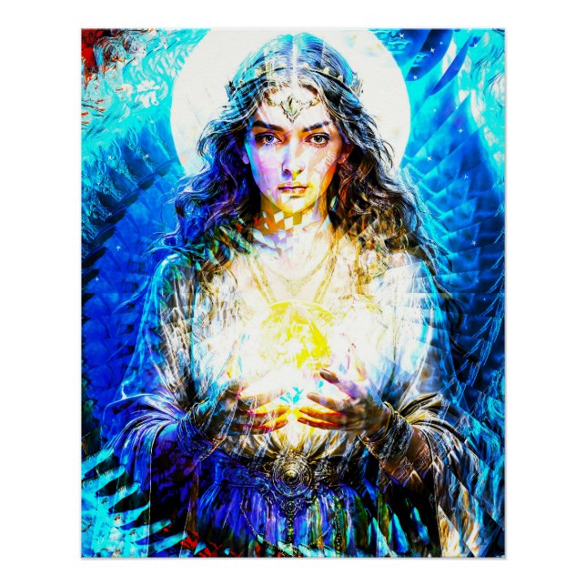 Pôster Visuelle Fraktale Vision einer Wahrsagerin (Frente)