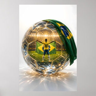 Poster Vitória Esfera Dourada Brasil – Arte do Futebol El