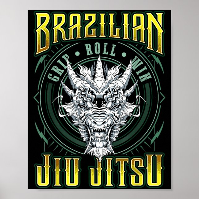 Poster Vitória no Rolamento de Pegada de Jiu Jitsu - Drag (Frente)