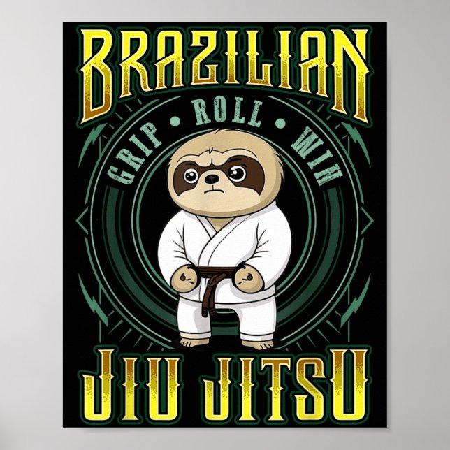 Poster Vitória no Rolamento de Pegada de Jiu Jitsu - Preg (Frente)