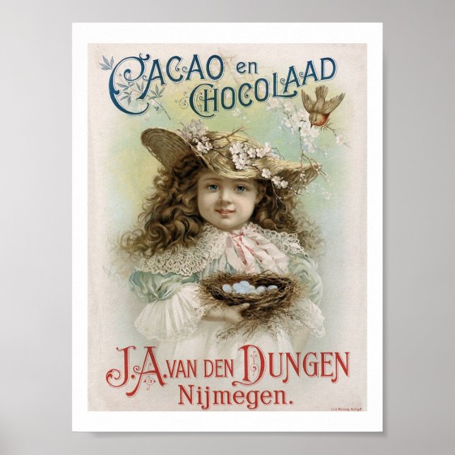 Poster Vitoriana Garota Chocolate Doces Anunciante (Frente)
