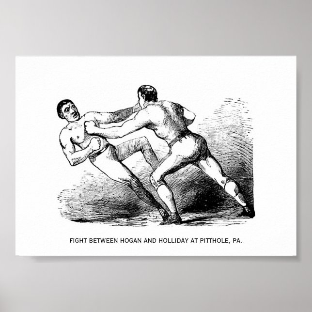 Poster Vitoriano da Ilustração Bare Knuckle Boxing (Frente)