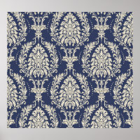Vitoriano Damask Wallpaper Padrão de Vintage