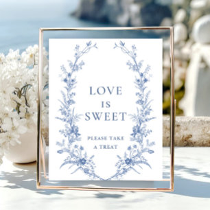 Poster Vitoriano Dusty Blue French Garden Love é doce