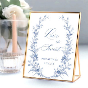 Poster Vitoriano Dusty Blue French Garden Love é doce