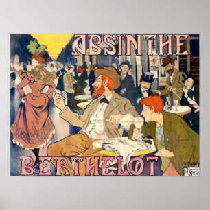 Poster Vitoriano Era 1898 Art Nouveau Absinthe Ad