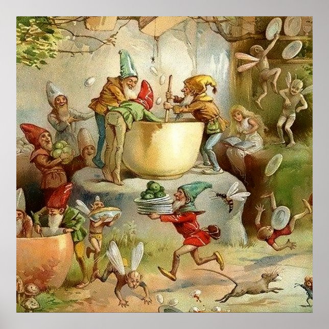 Poster "Vitoriano Fairies" por E S Hardy (Frente)