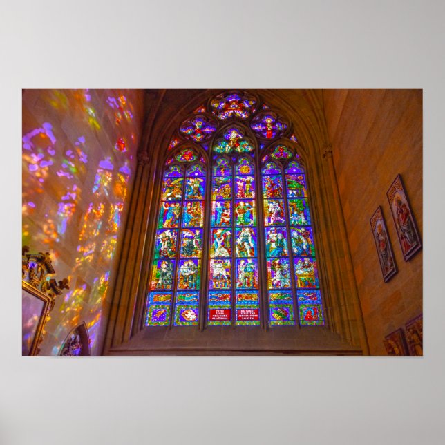 Poster Vitral, Catedral de São Vito, Praga (Frente)