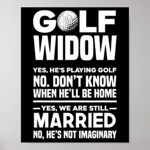 Poster Viúva do Golfe Esposa Engraçada de Golfe Golfe