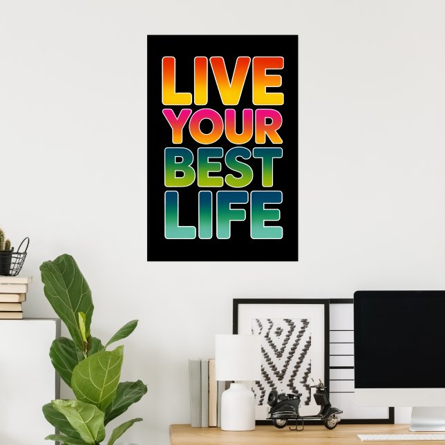 Poster Viva a sua melhor vida (Escritório em casa)