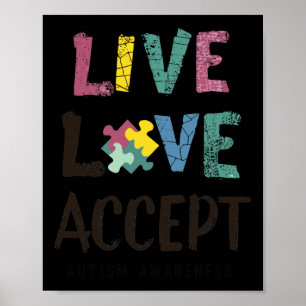 Poster Viva. Amor. Aceite. - Uma Mensagem De Awarenes Aut