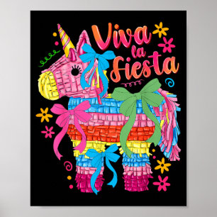 Poster Viva La Fiesta Pinata Coquette Laço Festa Mexicana