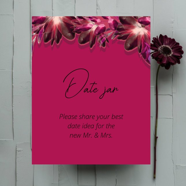 Poster Viva Magenta, Floral date jar chá de noiva  (Criador carregado)