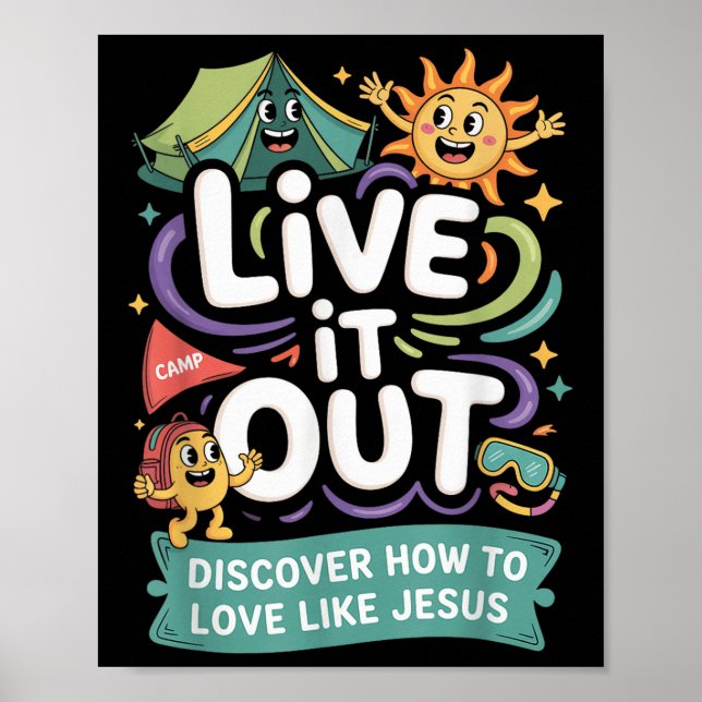 Poster Viva-o Amar Como Jesus Vbs 2025 Cam Cristã (Frente)