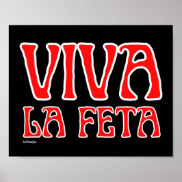 Poster VIVA O FETA piada de queijo grego engraçada
