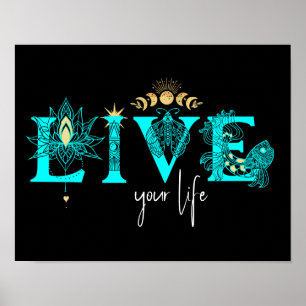 Poster Viva o seu peixe Estrelas Lotus moon Sun wall Art