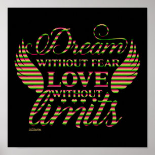 Poster VIVA SEM MEDO AMOR SEM LIMITES DE motivação
