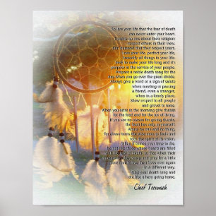 Poster "Viva sua vida" Tecumseh Dreamcatcher pôr do sol