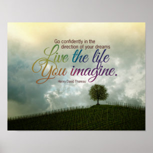Poster Vive a vida onde você imagina citações