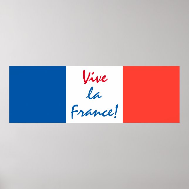 Pôster Vive La France French Flag Personalizável (Frente)