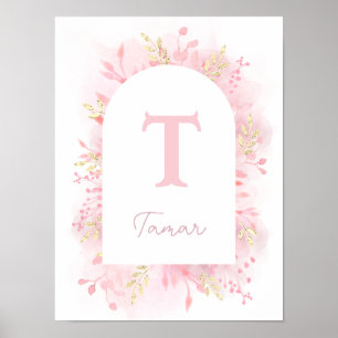Poster viveiro de folhagem rosa