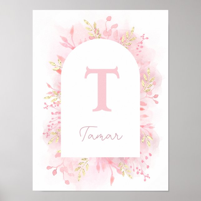 Poster viveiro de folhagem rosa (Frente)