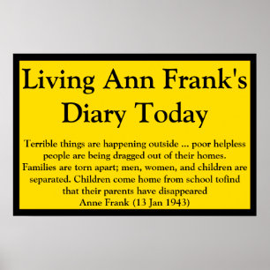 Poster Vivendo a Citação do Diário de Ann Frank
