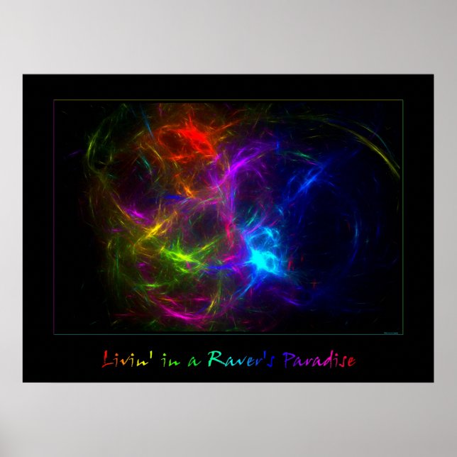 Poster Vivendo em um paraíso do Raver (Frente)