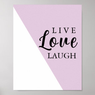 Poster Viver Amar Rir Tipografia Motivacional