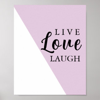 Poster Viver Amar Rir Tipografia Motivacional
