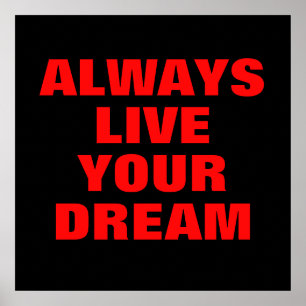 Poster Viver Sempre O Seu Sonho Motivacional
