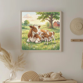Poster Viverário da Mamãe Vaca e Bezerro