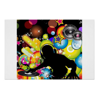 Pôster Vivid DJ Music Wall Art | Modern Gloslossy Poster