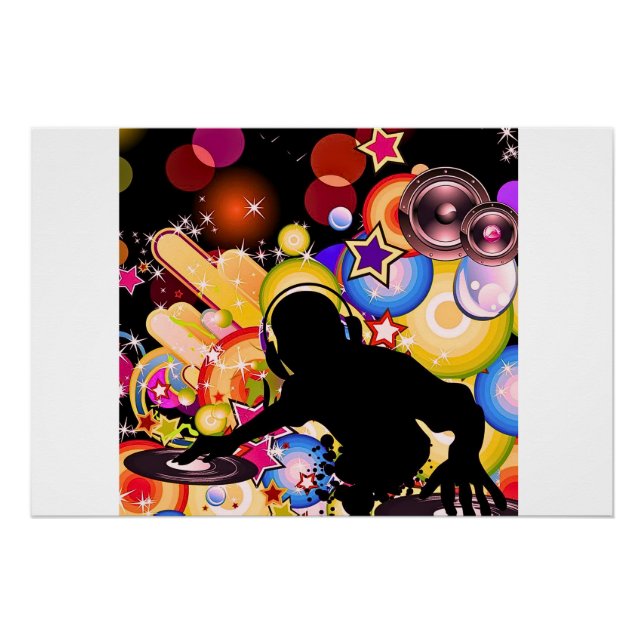 Pôster Vivid DJ Music Wall Art | Modern Gloslossy Poster (Frente)