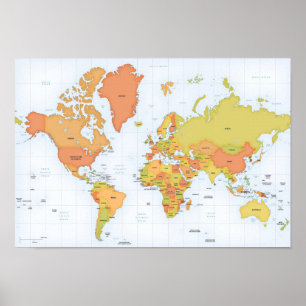 Poster Vivid Map of the World